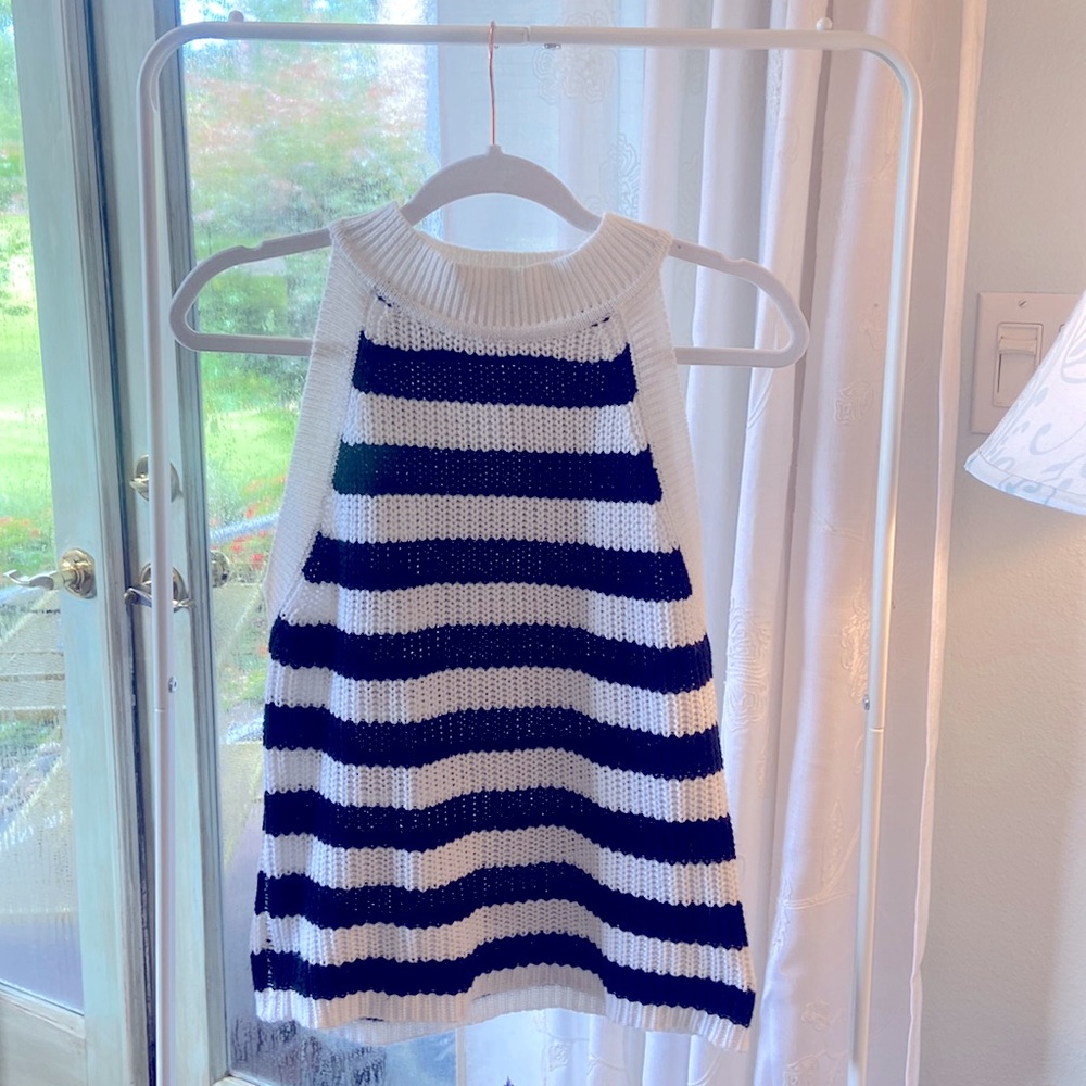 Black n white striped sweater halter